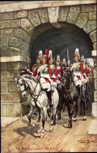 Künstler Ak Payne, H., London, King's Guard at Whitehall, 2nd Life Guards