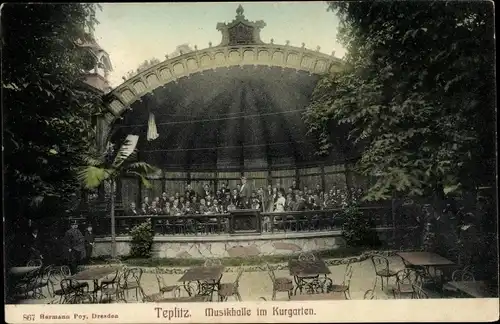 Ak Teplice Šanov Teplitz Schönau Region Aussig, Musikhalle im Kurgarten