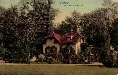 Ak Leipzig in Sachsen, Idyll im Scheibenholz