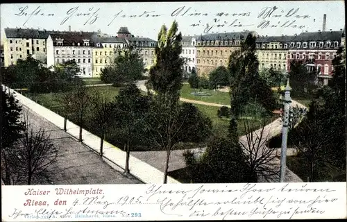 Ak Riesa an der Elbe Sachsen, Kaiser-Wilhelm-Platz