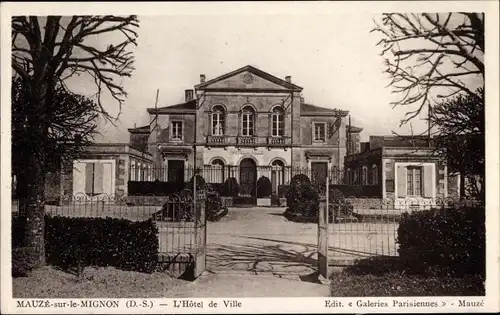 Ak Mauzé sur le Mignon Deux Sèvres, l'Hôtel de Ville