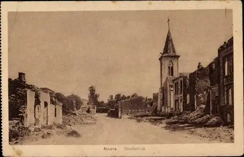 Ak Noers Meurthe et Moselle, Straßenpartie, Kriegszerstörung 1. WK