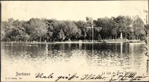 Ak Bordeaux Gironde, Le Lac du Parc Bordelais