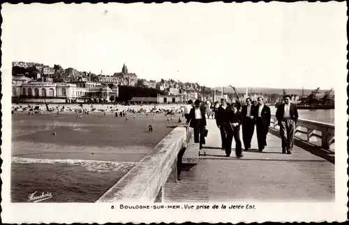 Ak Boulogne sur Mer Pas de Calais, Vue prise de la Jetee Est