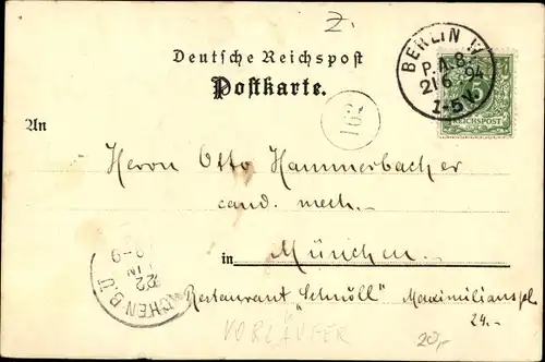 Vorläufer Litho Berlin, Partie am Spaten, Spatenhaus, 1894