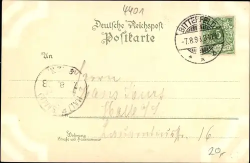 Litho Bad Düben an der Mulde Sachsen, Eisenhammer, Hammerwerk, See, Hirsche