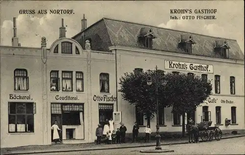 Ak Nortorf in Holstein, Krohn's Gasthof, Bäckerei, Konditorei