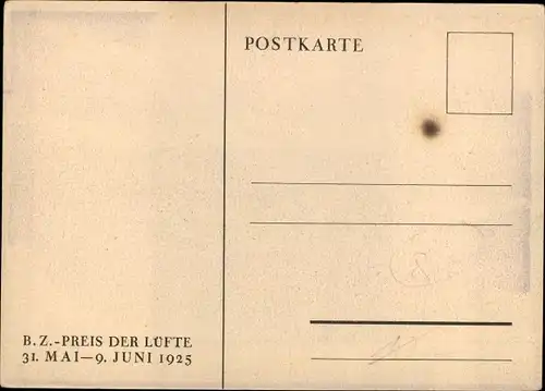 Künstler Ak Hohlwein, Ludwig, Deutscher Rundflug 1925, BZ Preis der Lüfte
