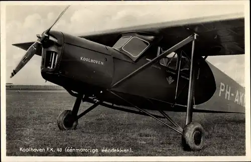 Ak Niederländisches Zivilflugzeug, Koolhoven FK 43