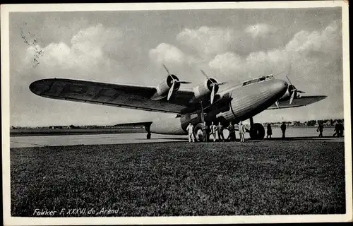 Ak Niederländisches Passagierflugzeug, Fokker F XXXVI de Arend