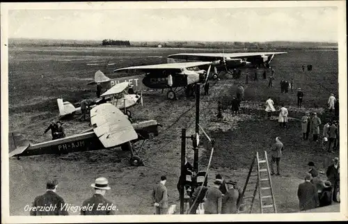 Ak Eelde Drenthe Niederlande, Flughafen, Flugzeuge