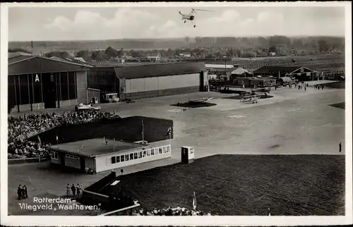 Ak Rotterdam Südholland Niederlande, Vliegveld Waalhaven, Flughafen, Hubschrauber