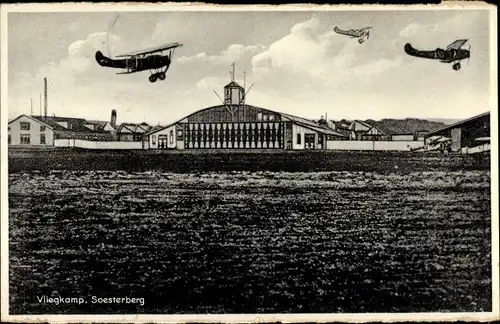 Ak Soesterberg Utrecht Niederlande, Vliegkamp, Flughafen, Flugzeuge