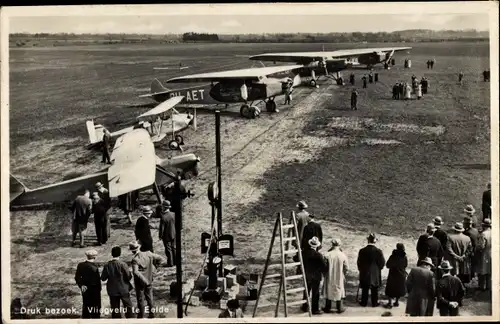 Ak Eelde Drenthe Niederlande, Flughafen, Sportflugzeuge