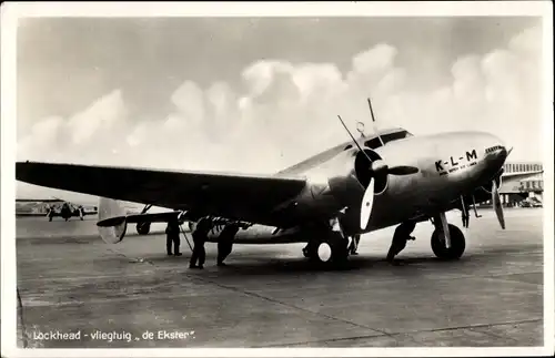 Ak Niederländisches Passagierflugzeug, KLM, Lockhead de Ekster