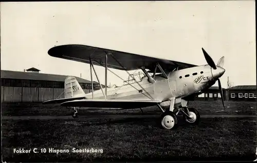 Ak Soesterberg Utrecht, Fokker C. 10 Hispano, Flugzeug, Propellermaschine