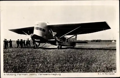 Ak Niederländisches Verkehrsflugzeug, Farman Jabiru, KLM