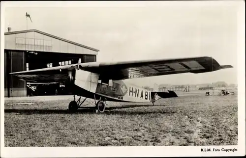 Ak Fokker F 2, H-NABI, KLM, niederländisches Passagierflugzeug, Monoplan