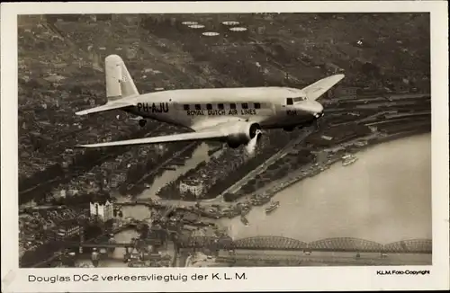 Ak Niederländisches Verkehrsflugzeug, Douglas DC 2, KLM, PH AJU