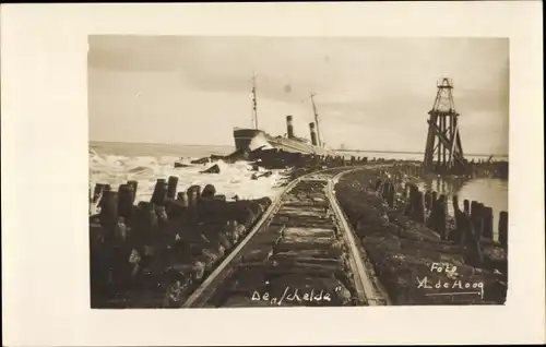 Foto Ak Dampfer De Schelde, Mole, Bahnschienen