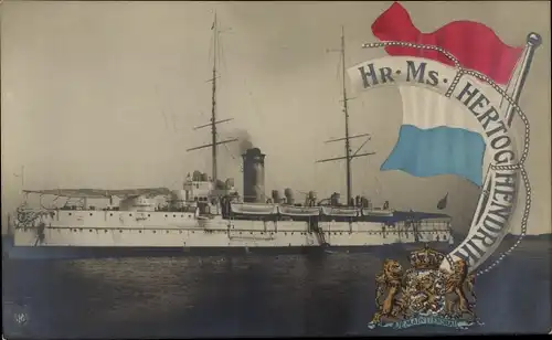 Ak Niederländisches Kriegsschiff, Hr. Ms Hertog Hendrik