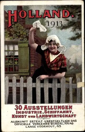 Ak Den Haag Südholland Niederlande, Ausstellung 1913, Industrie, Schifffahrt, Kunst, Landwirtschaft