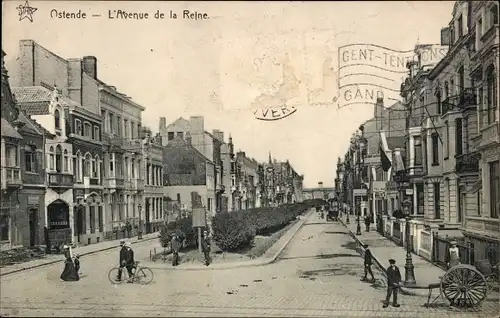 Ak Oostende Ostende Westflandern, L'Avenue de la Reine