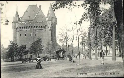 Ak Bruxelles Brüssel, Boulevard et porte de Hal