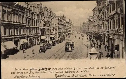 Ak Magdeburg, Breiteweg, Tram