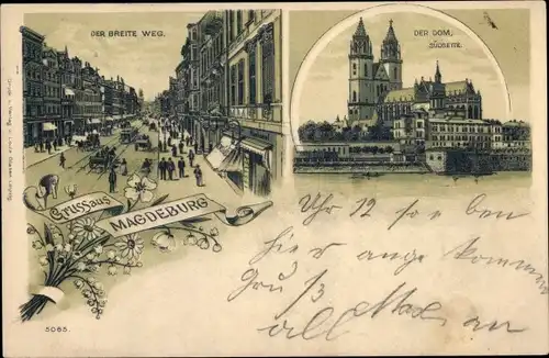 Litho Magdeburg, Breite Weg, Dom