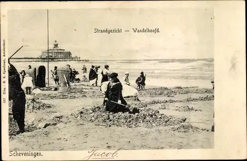 Ak Scheveningen Den Haag Südholland, Strandgezicht, Wandelhoofd