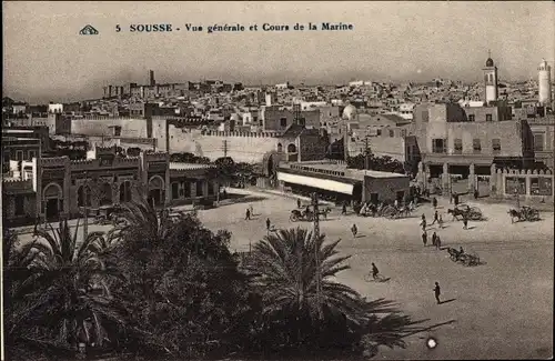 Ak Sousse Tunesien, Vue generale et Cours de la Marine