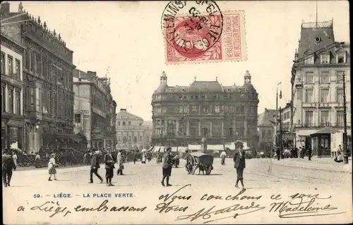 Ak Liège Lüttich Wallonien, La Place Verte