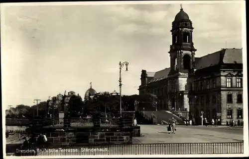 Ak Dresden Altstadt, Brühlsche Terrasse, Ständehaus
