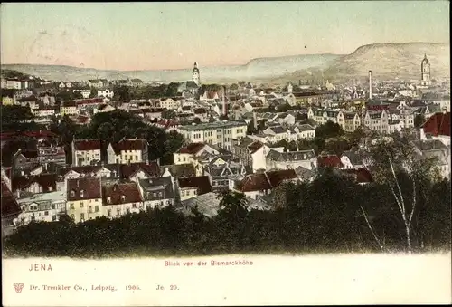 Ak Jena in Thüringen, Blick von der Bismarckhöhe auf die Stadt