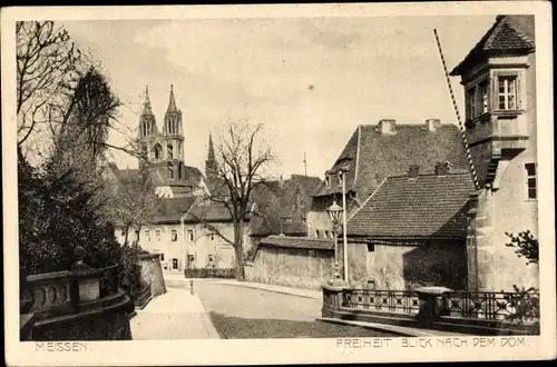 Ak Meißen an der Elbe, Freiheit, Blick nach dem Dom