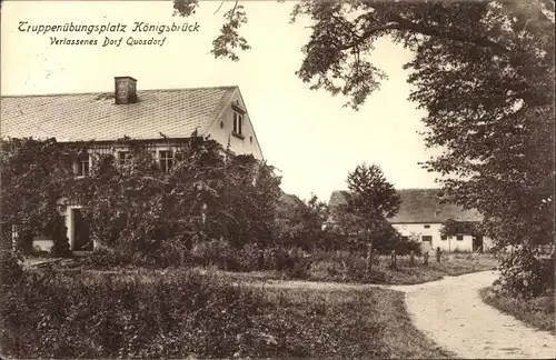 Ak Quosdorf Königsbrück in der Oberlausitz, Truppenübungsplatz, verlassenes Dorf Quosdorf