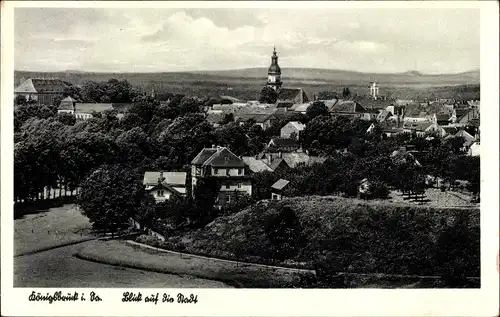 Ak Königsbrück, Blick auf die Stadt, Kirche, Felder