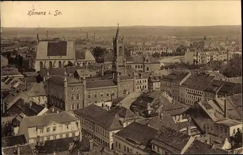 Ak Kamenz in Sachsen, Teilansicht, Kirche