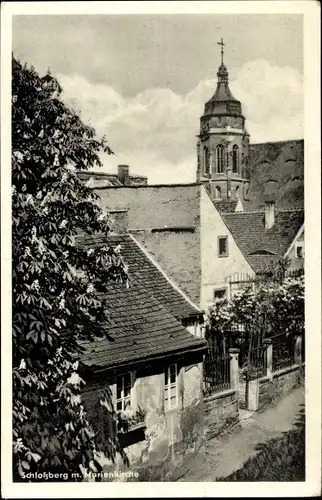 Ak Pirna an der Elbe, Schlossberg mit Marienkirche
