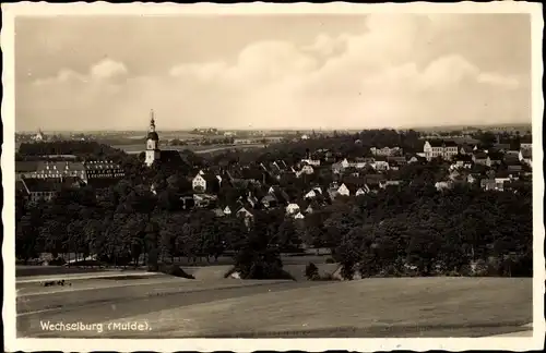 Ak Wechselburg in Sachsen, Blick auf den Ort