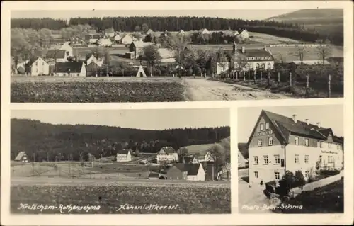 Foto Ak Kretscham Rotensehma Sehmatal Erzgebirge, Posthaus, Blick auf den Ort