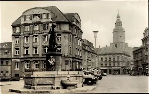 Ak Döbeln in Sachsen, Roter Platz mit Schlegelbrunnen