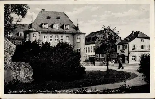 Ak Bad Langensalza in Thüringen, Schwefelbad, Kurgaststätte Ernst-Thälmannhaus, Zur Linde