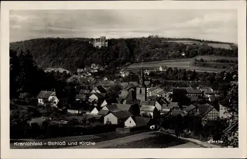 Ak Kranichfeld, Blick zum Ort, Schloss, Kirche