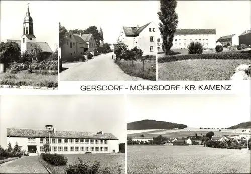 Ak Gersdorf Möhrsdorf Haselbachtal in Sachsen, Kirche, Panorama, Häuser