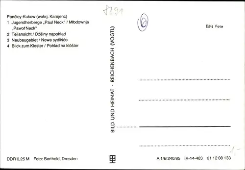 Ak Panschwitz Kuckau in der Oberlausitz, Jugendherberge Paul Neck, Teilansicht, Kloster