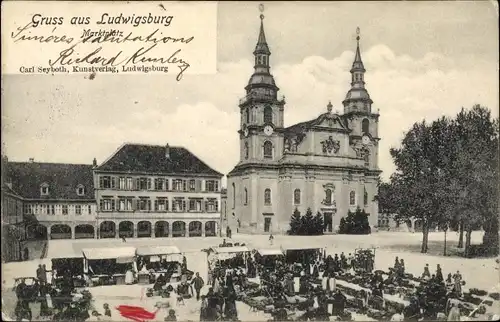 Ak Ludwigsburg in Württemberg, Marktplatz