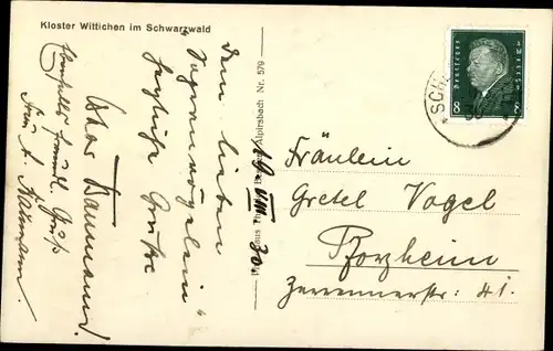 Ak Wittichen Schenkenzell im Schwarzwald, Kloster