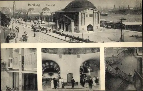 Ak Hamburg Mitte St. Pauli, Elbtunnel